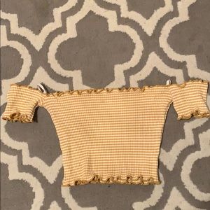 Yellow and white crop top from drygoods